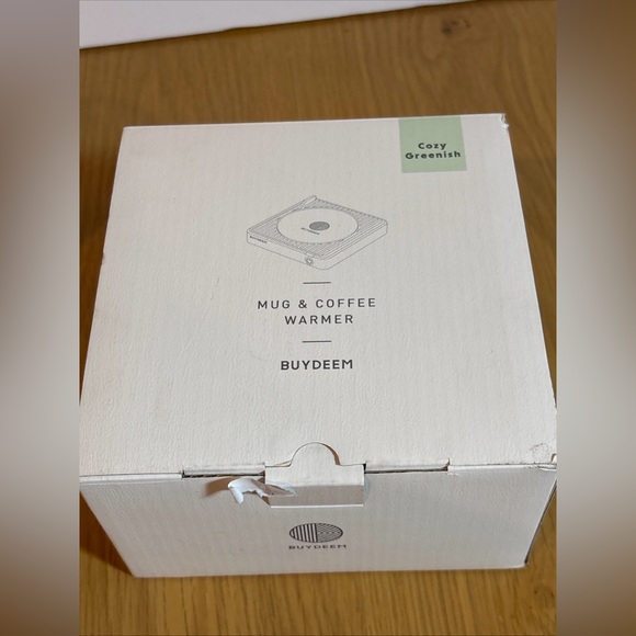 Buydeem Mug & Coffee Warmer Cozy Greenish NEW - Picture 3 of 3